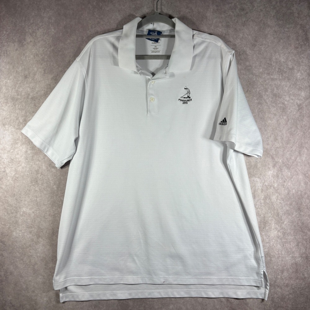 Adidas Golf Polo Mens Size 2XL White Pinehurst 1895 Climalite Performance Active